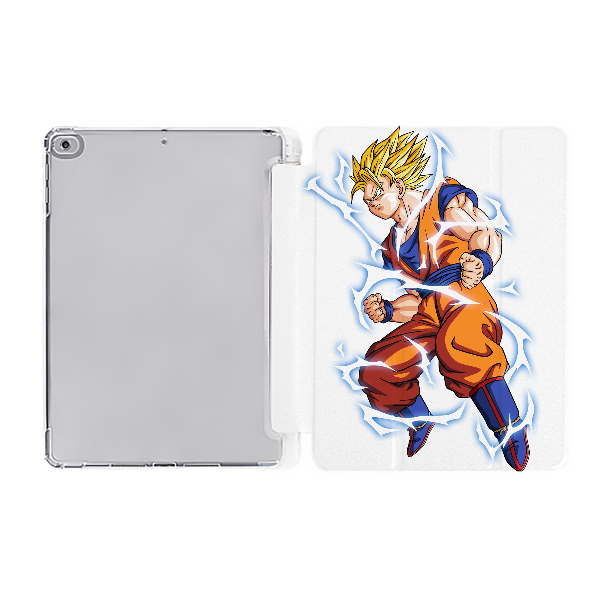 （画像用） ドラゴンボール 孫悟空（そん ごくう）Son Goku カカロット DRAGON BALL Kakarotto IPad ケース ペン収納付き 三つ折りスタンド PUレザー×シリコン 対応機種9.5/10.5/10.9インチ